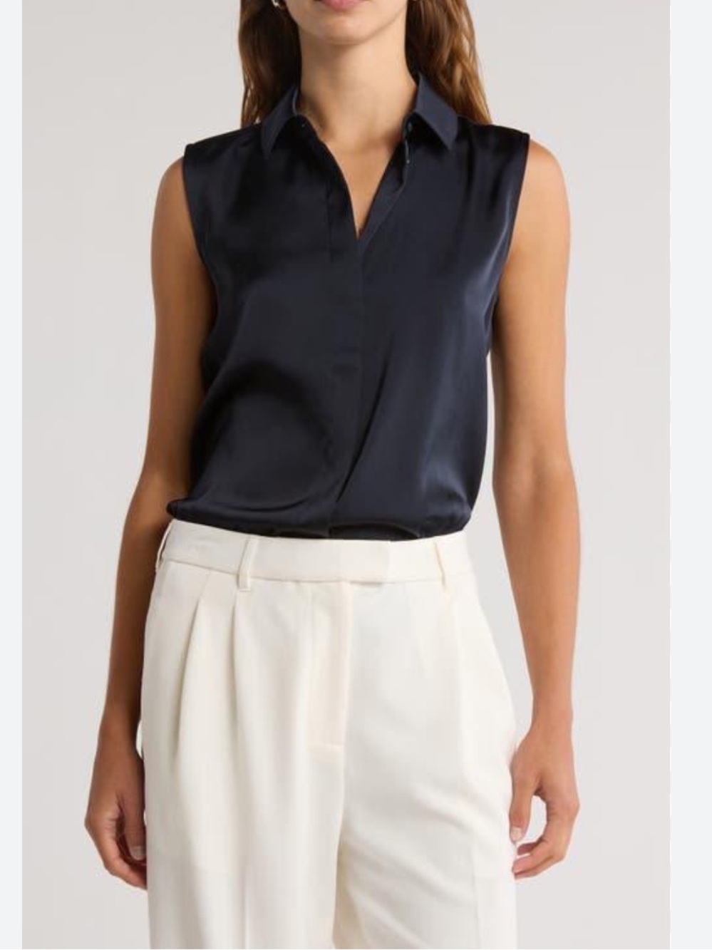 Rag & Bone Darla Sleeveless Button Up Short in Navy Blue size us M